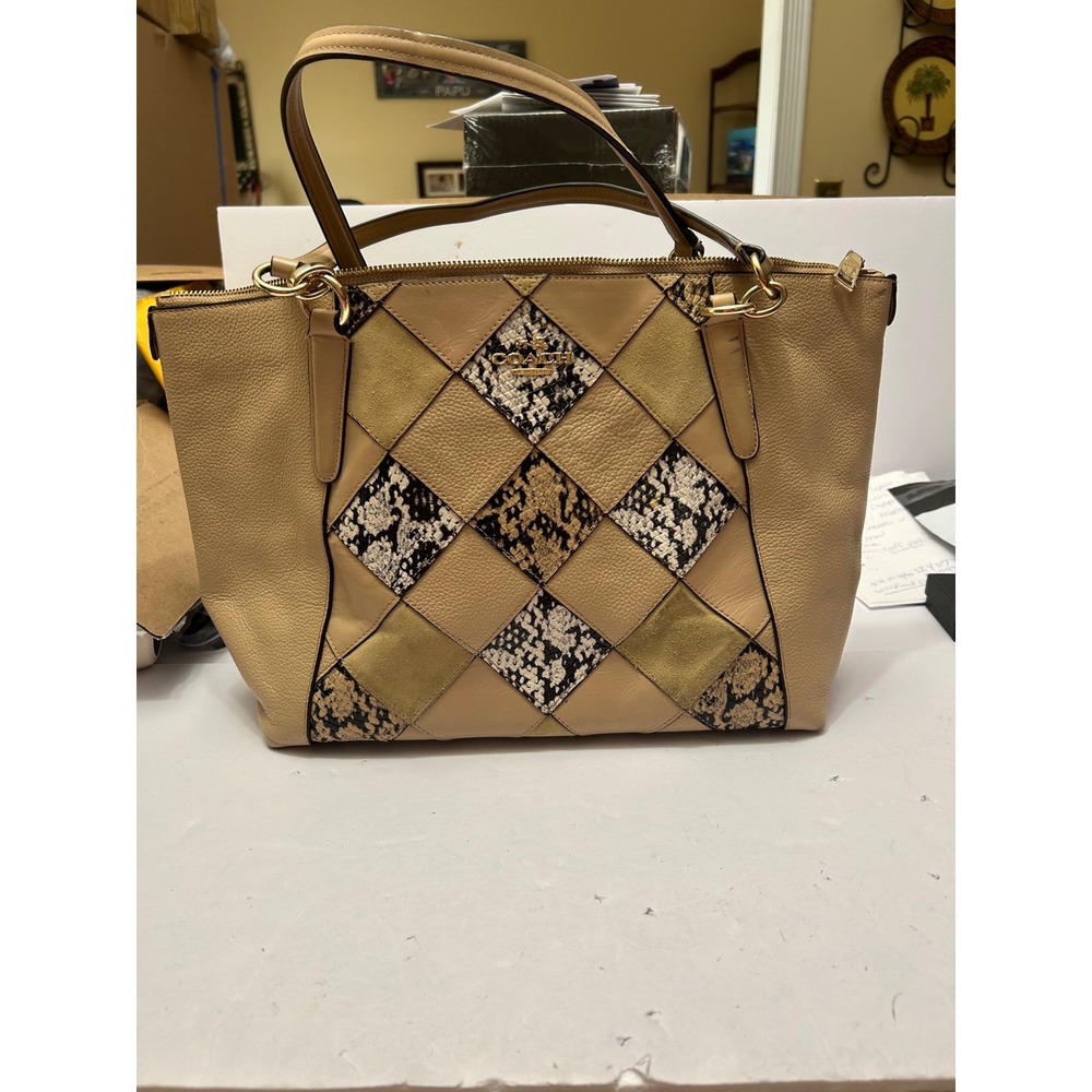 Coach Patchwork Leather Suede Snakeskin Tote Bag … - image 6